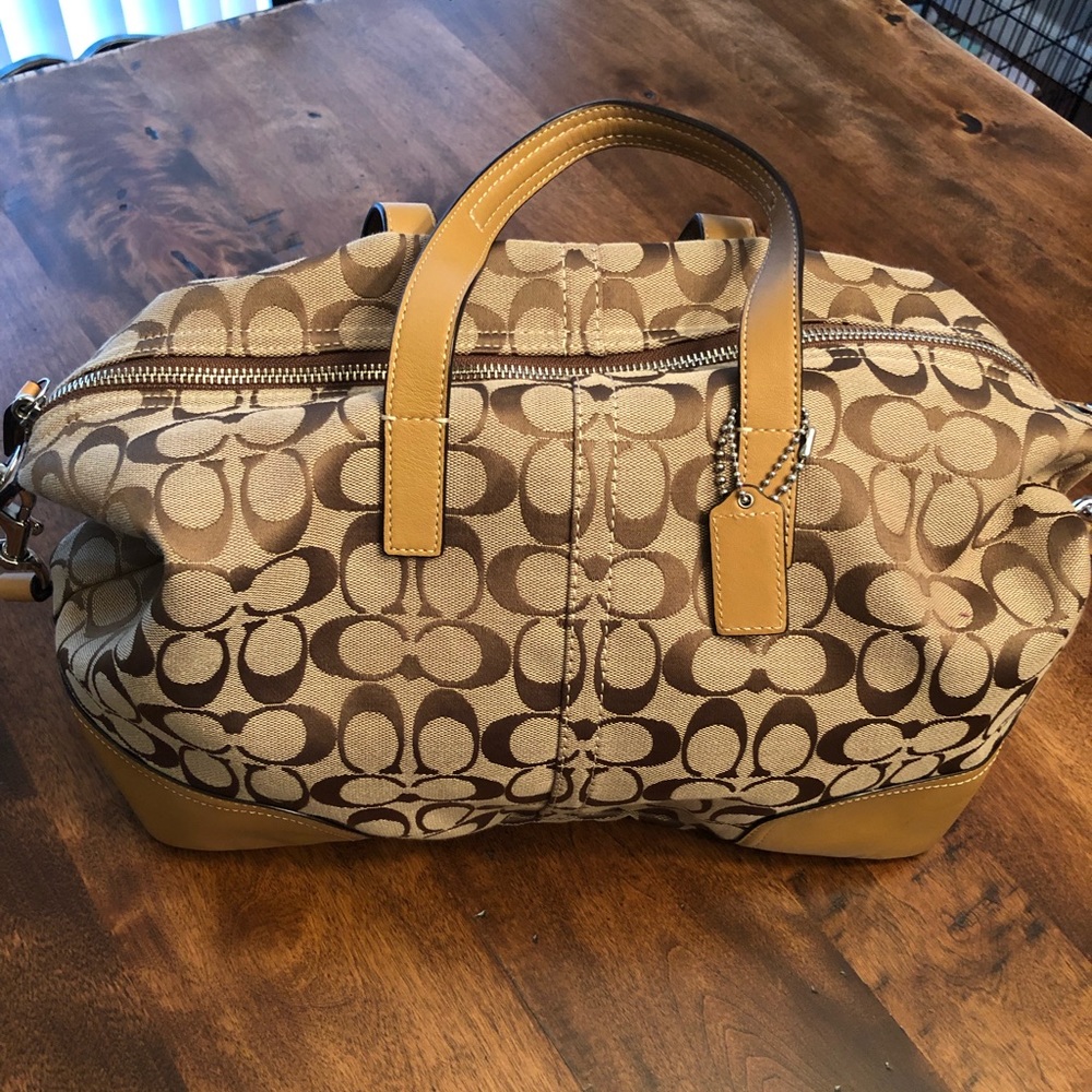 Coach khaki signature satchel